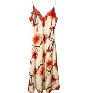 Foxiedox white‎ midi dress red white floral NWOT Small